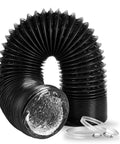 Flexible 4 Inch Dryer Vent Hose 25 Ft Insulated Duct with Steel Wire Helix Heavy Duty Four Layer Protection Includes 2 Clamps Fire Resistant HVAC Ventilation Ducting for Dryers and Exhaust Black