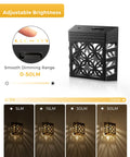 Dusk To Dawn LED Night Light With Dimmable Vintage Glow Soft White 3000K Black Frame showing dimming range and brightness levels.