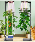 Indoor Hydroponics Tower Grow Kit With LED Grow Light For Herbs, Vegetables And Microgreens in living room, with cat