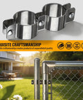 Beefy Heavy Duty 304 Stainless Steel Chain Link Fence Panel Clamps Saddle Clamp Set for Two and Three Eighths Inch Posts