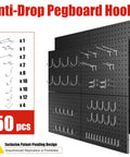 Beefy Heavy Duty Steel Pegboard Panels Set Of 8 With 50 Hooks Each 16 By 12 Inch Wall Organizer For Garage And Workshop