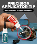 Marine Grade Reel Oil And Grease Kit With Precision Applicators For Bearings And All Reel Types shown lubricating a fishing reel.