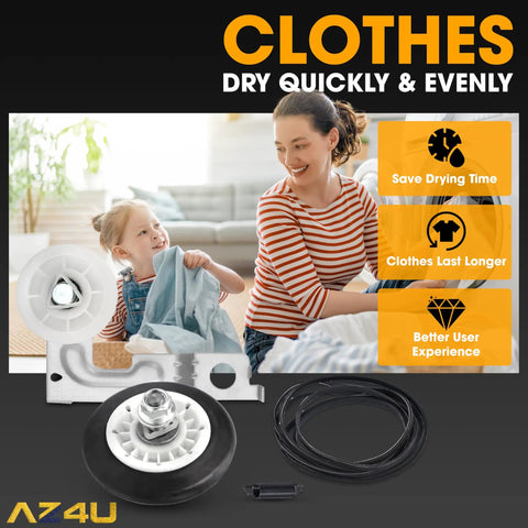 Dryer Repair Kit Replacement Drum Roller Belt And Idler Pulley Set 4581EL2002C 4581EL2002A 4581EL2002H 4400EL2001A 4561EL3002A