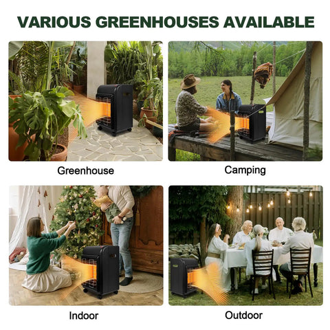 Indoor Outdoor Propane Heater 6000 To 18000 BTU With 3 Modes ODS And Tip Over Protection includes regulator and hose