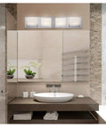 Alberson 4 Light Brushed Nickel LED Bath Bar Light Modern Vanity Fixture in elegant contemporary bathroom setting