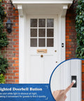 Two Pack Lighted Doorbell Button Replacement Kit Plug And Play Wired Doorbell Button with white light and silver finish
