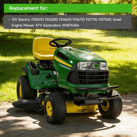 Green riding mower compatible with 12V Fuel Pump Replacement For FD501D FD620D FD661D FD671D FD711D FD750D AM876266