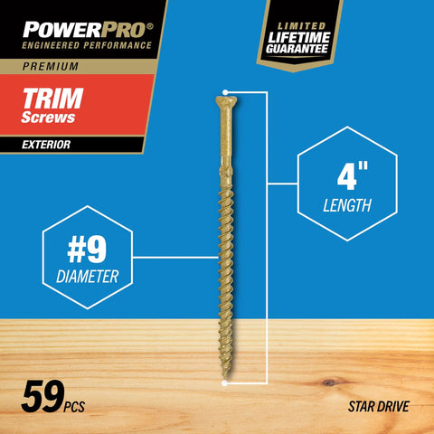 Bronze All Purpose Deck And Exterior Trim Screws For Wood And Composite, Rust Resistant Number Nine By Four Inch Self Starting Tip