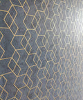 Peel And Stick Geometric Wallpaper In Dark Grey With Gold Hexagon Accents Self Adhesive Removable Contact Paper For Walls Or Cabinets