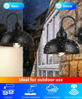 Gooseneck Barn Light Outdoor With Sensor Dusk To Dawn Farmhouse Wall Sconce 11.8 Inch Weather Resistant Black Finish
