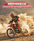Rider on Off Road Electric Dirt Bike For Adults With 6000W Peak Mid Drive Motor 46 MPH Top Speed 60V 30Ah Battery
