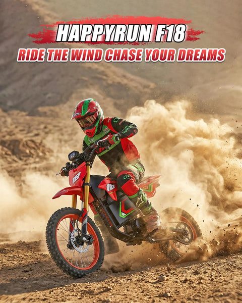 Rider on Off Road Electric Dirt Bike For Adults With 6000W Peak Mid Drive Motor 46 MPH Top Speed 60V 30Ah Battery