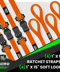 Hella Tough Heavy Duty Ratchet Straps 4 Pack Tie Down Cargo Lashing One Inch By Fifteen Foot With Swivel S Hooks for secure loads.