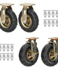 Tough As Nails Heavy Duty Pneumatic Caster Wheels 8 Inch Bolt Plate with rubber tires and brackets for smooth ride.