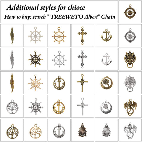 Dope Men's Double Albert Chain Pocket Watch T Bar Chain With Curb Link Three Hooks And Antique Shield Silver Pendant Fob Charm Vest Clip Accessory Total Length 28.5 Inches For Classic Dress Or Everyday Style