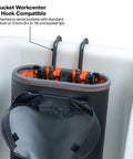 20 Inch Deep Oval Bucket Work Center with S Hook Compatibility and Velcro Enclosure shown in close-up view
