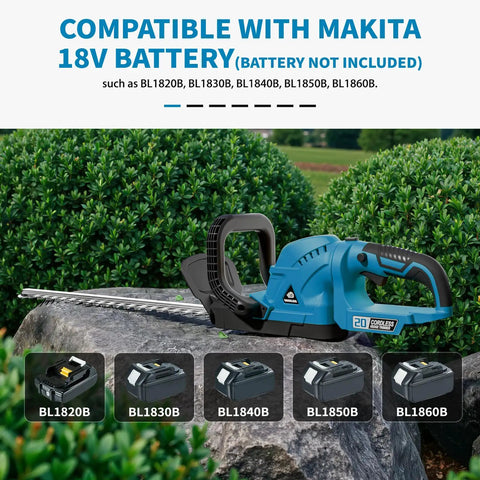 Cordless Hedge Trimmer With Rotatable Handle And 52Cm Dual Action Blade Brushless 18V Battery Powered Yard Tool For Pruning Shrubs And Hedges Battery Not Included Lightweight Easy To Adjust For Clean Precise Cuts on rock with bushes
