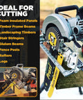 Heavy Duty 12 Inch Beam Cutter Attachment For Circular Saws Quick Drop In Mount For Worm Drive Tools on timber for cutting.