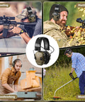 NRR 23dB Shooting Earmuffs With Gel Ear Pads in use for shooting, hunting, woodworking, and mowing