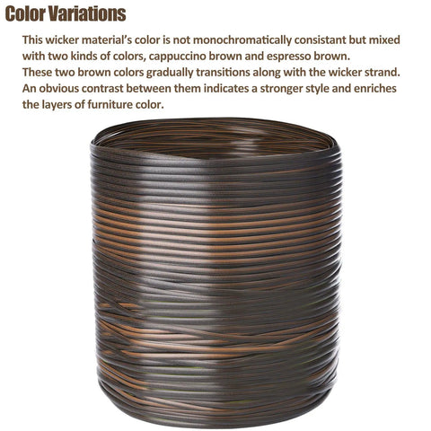 Gradient dark brown synthetic rattan strips in a roll, ideal for quick patio furniture fixes. Smooth Out Your Backyard With This Top Shelf 120 Ft Wicker Repair Kit And Nifty Gradient Dark Brown Synthetic Rattan Strips For Quick Patio Furniture Fixes Without Any Major Hiccups Today.