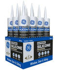 All Purpose Silicone Caulk Clear 10 Fl Oz Cartridge 12 Pack 100 Percent Waterproof Sealant With Tougher Adhesion Freeze And Sun Proof