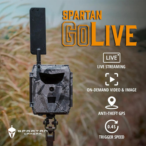 GoLive 4G LTE Trail Camera With Instant Live Streaming And Anti Theft GPS Tracking For Hunting And Wildlife Monitoring in camouflage design