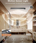 Rechargeable Motion Sensor Ceiling Light With 500 Lumen LED No Fuss Easy Install Full Metal Battery Powered Closet Light 3 Color Temperature Dimmable Remote And Timer Magnetic Cordless Mount For Shower Hallway Garage Pantry Black installed in closet