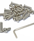 Stainless Steel 304 Hex Socket Flat Head Cap Screws 5/16-18 X 1 Inch, 25 Piece Heavy Duty Furniture Bolts Set With Hex Key Spanner