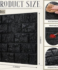 Sleek Black 3D Wall Panels Peel And Stick Foam Brick Wallpaper Tiles Self Adhesive DIY Home Decor. 30pcs of 11.8-inch black foam tiles.