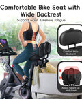 Oversized Bike Seat With Backrest For Peloton And Universal Bicycle Compatibility on indoor bike, showing comfort features
