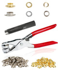 150 Piece Grommet And Eyelet Kit With Leather Hole Punch Pliers 1/2 Inch Eyelets And Grommets In Gold And Silver