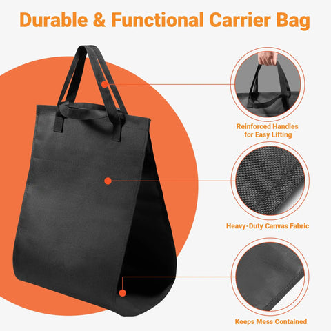 Durable carrier bag with reinforced handles and heavy-duty canvas fabric
