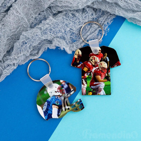 Dope 36 Pack Sublimation Keychain Blanks In 3 Styles Jerseys Helmets Rugby Balls Double Sided MDF Metal DIY Heat Transfer Key Chains