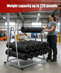 Open Style Mobile Floor Mat Transporter Cart With Wheels, Heavy Duty Galvanized Steel Rack shown in industrial setting