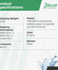 Indoor High Water Alarm System With Reed Sensor, Loud 80 DB Buzzer And Bright Red Visual Alert, Sends Text Email Or Push Notifications Via Z Control App, Monitors Basements Sump Pits Pump Rooms And Holding Tanks, 115 Volt With Battery Backup, 8 x 5 x 8 in