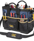 16 Inch Molded Base BigMouth Tote Tool Bag For Pros with open frame, heavy duty 1680D ballistic polyester with tools