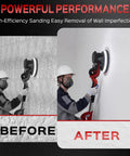Before and after using Drywall Sander Upgrade For DIY Home Projects With 8 Amp Motor, 7 Speed Settings 800 To 1800 RPM