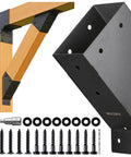 4 Pack 45 Degree Angle Support Brackets For 4x6 Pergolas Gazebos Decks And Cabins Built Tough With Frosted Black Outdoor Powder Coating 201 Stainless Steel Frame And 304 Stainless Screws For Rustproof Weatherproof Wood Support Easy Install
