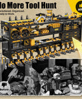 Power Tool Organizer Wall Mount With Eight Outlet Charging Hub Cordless Drill Holder Heavy Duty Metal Garage Shelf