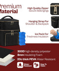 Grab And Go Breast Pump Travel Bag With Ice Pack Insulated Double Layer Leak Proof Milk Cooler Tote Fits Spectra S1 S2 And Standard Pumps Black features high-quality zippers and ice pack.
