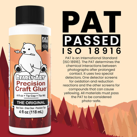 Pro Grade Precision Craft Glue With Tip Kit Included Dries Clear bottle with bear design, 4 oz, PAT passed label, arts and crafts adhesive