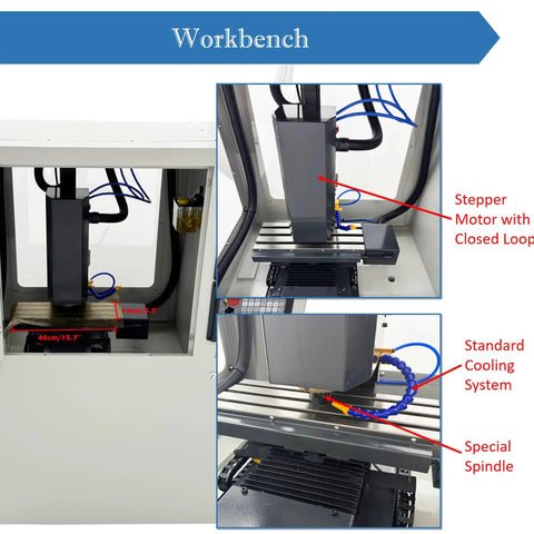 Programmable CNC Drilling And Milling Machine With 12000RPM ER20 Spindle Dual Cooling And Safety Guard 220V workbench