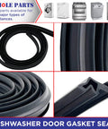 Upgraded Dishwasher Door Gasket Seal Replacement W11196317 for 24 Inch Dishwashers, close-up on rolled gasket and cross-section