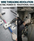 Comparison of Professional Automatic Wire Puller And Cable Threader For Conduit with traditional hand threading for wiring.