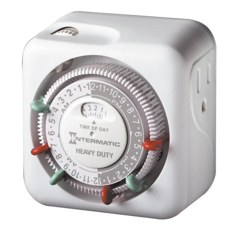 Heavy Duty 24 Hour Indoor Mechanical Plug In Timer With Easy Manual Override And Customizable Scheduling For Lighting Fans And Small Appliances A No Brainer Energy Saver, close-up view