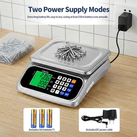 Large Digital Kitchen Scale With 66Lb Capacity And 30Kg, 0.05oz Per 1g Precision, Price Computing And PCS on countertop