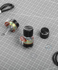 Two Pack 10K Ohm Linear Taper Rotary Potentiometers Dimmer Switches With Metal Knobs on grid background with wiring