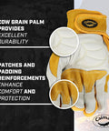 All Day Comfort Welding Gloves With Premium Cow Grain Leather And Double Stitched Palm Padding For Pro Grade TIG MIG