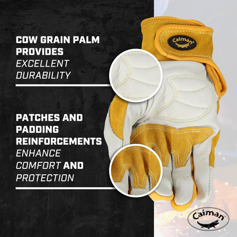 All Day Comfort Welding Gloves With Premium Cow Grain Leather And Double Stitched Palm Padding For Pro Grade TIG MIG