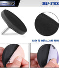 Close-up of 3-inch buffing pad for Car Headlight Restoration Kit with self-sticking feature in use.